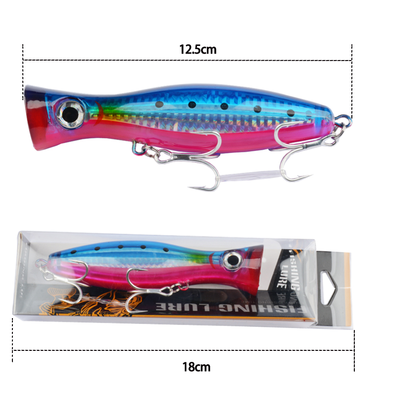 1pc 43g Big Popper Floating Wo - Fishing Hook Size review and price